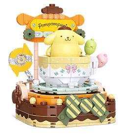Mô hình Pompompurin - Chú Chó Vàng Vui Vẻ, bộ lắp ghép công viên giải trí, đồ chơi xếp hình Sanrio, đồ chơi cho bé gái 8 tuổi
