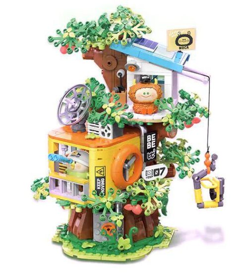Mô hình Nhà Cây Thám Hiểm Little Parrot BEBE TOP TOY TC2027, đồ chơi lắp ghép giáo dục cho bé 8 tuổi, 660 chi tiết, lắp được 3 kiểu, màu xanh lá chủ đạo, giá tốt