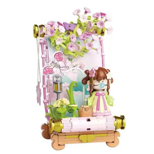 Ảnh chụp chính diện bộ lắp ghép Bức tranh cuốn Nanci mùa xuân TC2053. Mô hình có màu hồng và xanh lá chủ đạo, phù hợp cho con gái 8 tuổi.