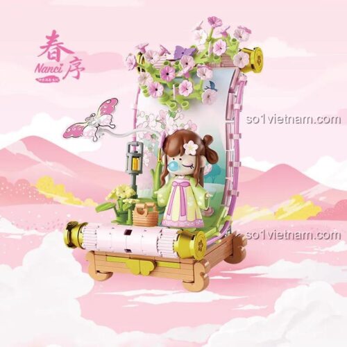 Ảnh quảng cáo đồ chơi mô hình TOP TOY TC2053, thể hiện vẻ đẹp thơ mộng của Khung cảnh mùa xuân nên thơ, một món quà giá tốt cho bé.