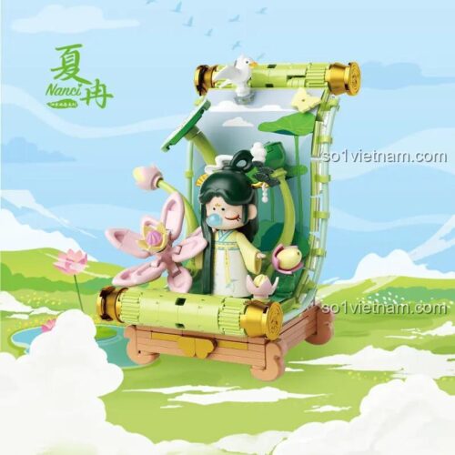 Đồ chơi mô hình Nanci Hạ Nhiễm TOP TOY TC2054, tái hiện khung cảnh mùa hè với hoa sen và lá xanh, quà tặng sáng tạo cho bé gái.