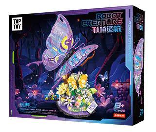 TOP TOY TC2106 Mô hình Bướm Cơ Khí Ảo Ảnh, bộ lắp ghép Bướm Robot Cyberpunk, hộp sản phẩm có đèn LED, dành cho bé gái 8 tuổi, giá tốt