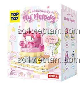 Hộp sản phẩm đồ chơi lắp ráp My Melody Sanrio, đồ chơi cho bé gái 8 tuổi