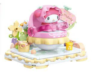 Mô hình lắp ráp My Melody lắc lư màu hồng dễ thương, đồ chơi Sanrio cho bé gái