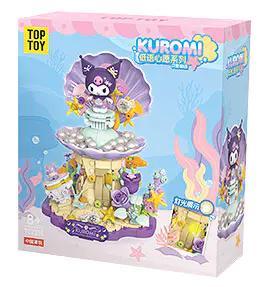 Bộ lắp ghép Kuromi Thầm Kín Ước Nguyện TOP TOY TC2335 giá tốt, hộp sản phẩm Kuromi vỏ sò có đèn LED cho bé gái 8 tuổi