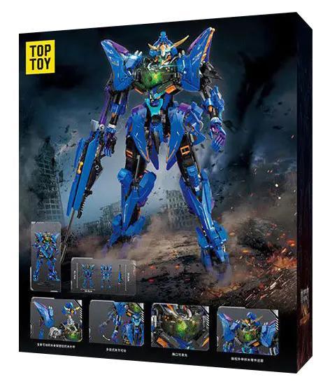 Hộp sản phẩm Mô hình Robot Mecha "Tiên Tổ Hiệu Ứng" Date Masamune TC2405 của TOP TOY, với hình ảnh robot màu xanh dương và đỏ nổi bật, kích thước lớn, có đèn LED.