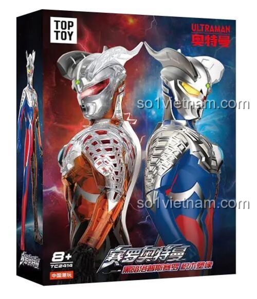 Hộp sản phẩm bộ lắp ghép Ultraman Zero: Darklops Zero TOP TOY TC2414, thiết kế ấn tượng, cho bé trai 8 tuổi, giá rẻ