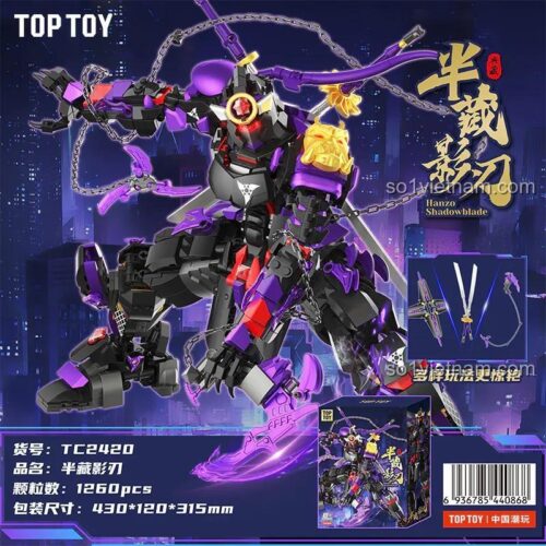 Thông tin chi tiết bộ xếp hình TOP TOY TC2420 Mecha Hanzo Shadowblade, đồ chơi lắp ráp Robot Hanzo Shadowblade cho bé trai 6 tuổi