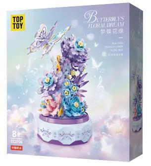 Hộp nhạc hoa TOP TOY TC2706, bộ lắp ghép hoa, đồ chơi trang trí, quà tặng trang trí, hộp nhạc xoay, 15+ tuổi, con gái