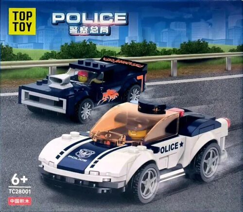 TOP TOY TC28001 Sở Cảnh sát Xe cảnh sát đồ chơi lắp ghép cho bé trai 6 tuổi