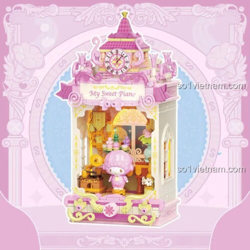 Mô hình Bé Piano Ngọt Ngào TOP TOY TC3112 đã lắp ráp, đồ chơi lắp ghép Sanrio My Sweet Piano cho bé gái 8 tuổi, chất lượng tốt