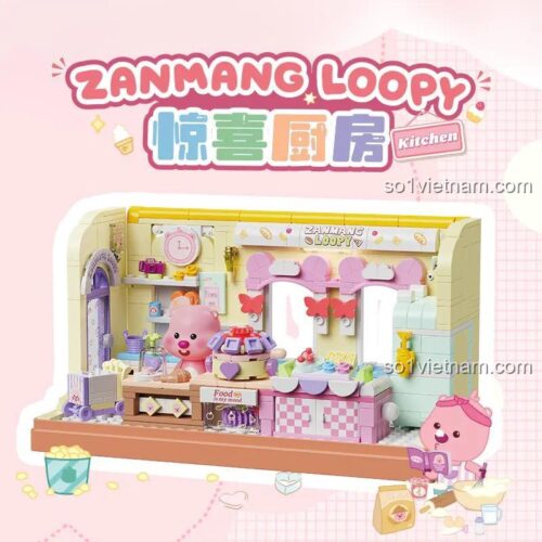 Mô hình nhà bếp ZANMANG LOOPY TC3107 của TOP TOY với nhân vật