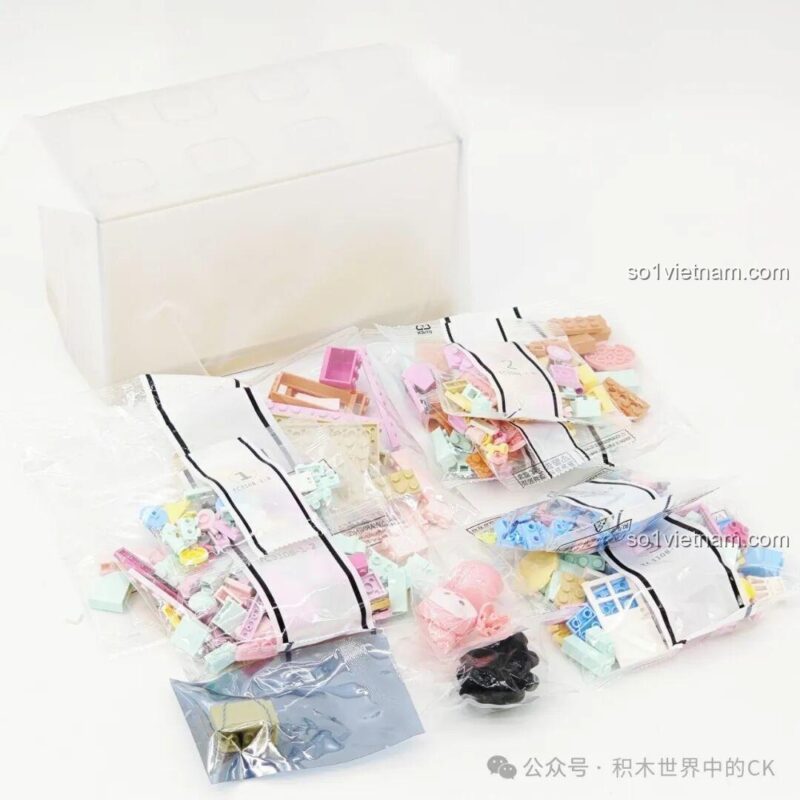 Mô hình nhà bếp ZANMANG LOOPY TC3107 của TOP TOY với hoa, bong bóng, kem, pizza, chuối, bánh mì, bánh ngọt, bỏng ngô và kem