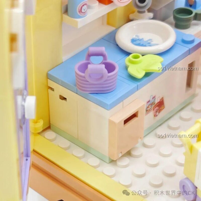 Mô hình nhà bếp ZANMANG LOOPY TC3107 của TOP TOY với hoa, bong bóng và bỏng ngô