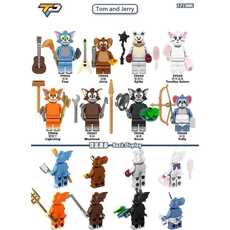 Bộ đồ chơi Tom và Jerry TP042, bộ 8 minifigures hoạt hình kinh điển, phù hợp cho bé trai và bé gái 6 tuổi, giá tốt.