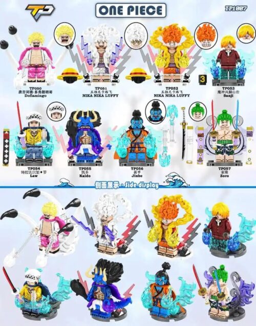 Bộ 8 minifigure nhân vật One Piece TP TP1007, đồ chơi lắp ghép tương thích LEGO® cho bé 6 tuổi