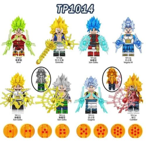 Bộ đồ chơi Minifigures Dragon Ball TP1014 giá tốt, 8 nhân vật Bảy Viên Ngọc Rồng độc đáo cho bé trai 8 tuổi, phát triển sáng tạo.
