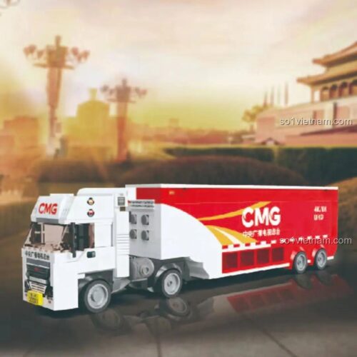 Bộ lắp ghép xe truyền hình độ nét cao YC-DZ027 638 mảnh trên nền thành phố