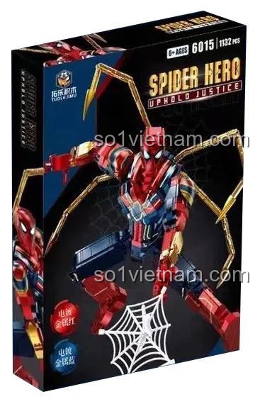 đồ chơi lắp ráp Robot Người Nhện, hộp sản phẩm Tuole 6015, 1132 chi tiết, độ tuổi 6+, chất lượng cao.