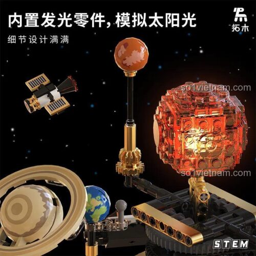 Chi tiết Mặt Trời trong Mô hình Hệ Mặt Trời Tuomu T2004, đồ chơi STEM giáo dục