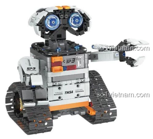 Mô hình Robot Lập Trình Tuomu T2008, chi tiết cao, màu trắng cam, đồ chơi giáo dục cho bé trai 8 tuổi