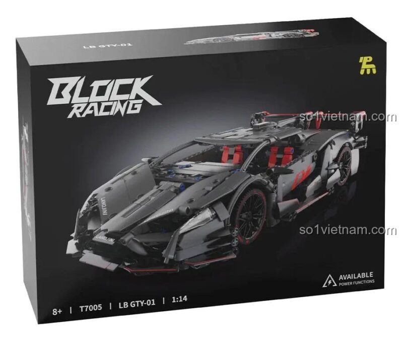 Hộp bộ xếp hình T7005 Siêu xe Lamborghini LB GTY-01 Tuomu, có thể nâng cấp RC, đồ chơi lắp ráp cho bé trai 8 tuổi, giá bình dân