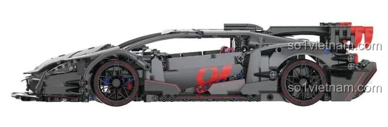 đồ chơi mô hình Tuomu T7005 Xe thể thao LB GTY-01, chi tiết cao, màu đen xám đỏ, đồ chơi lắp ráp cho bé trai 8 tuổi, giá tiết kiệm