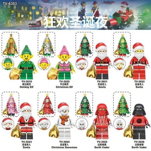 Bộ đồ chơi Minifigures Giáng Sinh TV-6303 giá tốt, 8 nhân vật lễ hội độc đáo cho bé 6 tuổi, cả con trai và con gái đều thích.