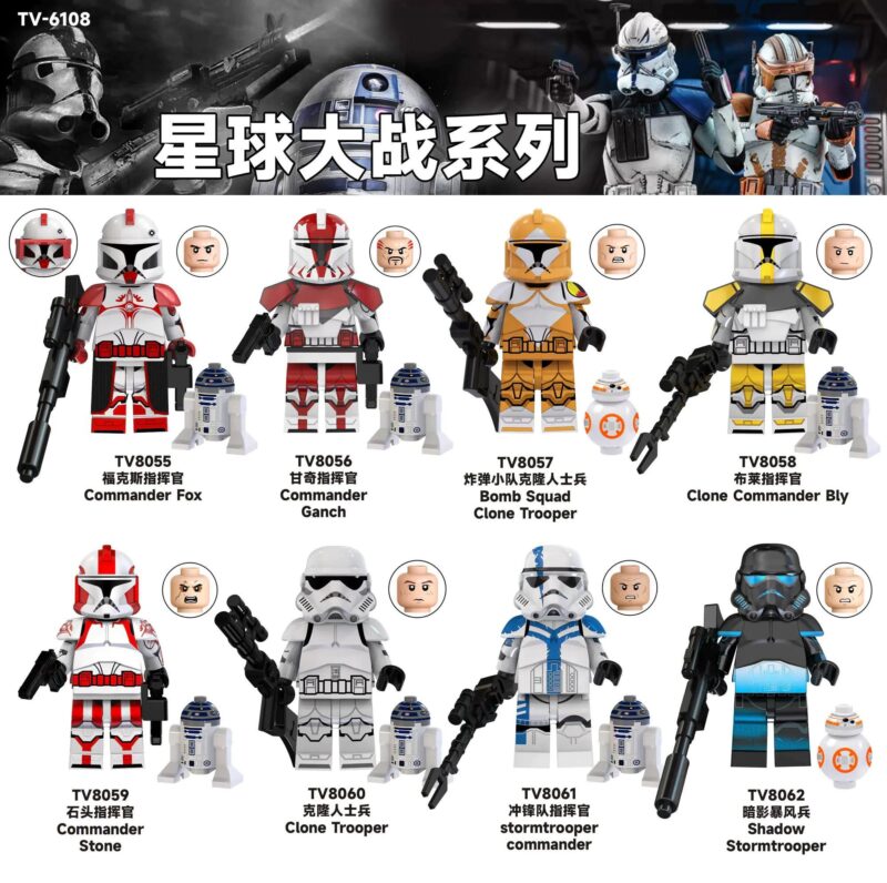 Bộ Lắp Ghép Chỉ Huy Stormtrooper TV8061, 8 nhân vật Star Wars độc đáo, đồ chơi lắp ráp cho bé trai 6 tuổi, chất lượng cao, giá tốt