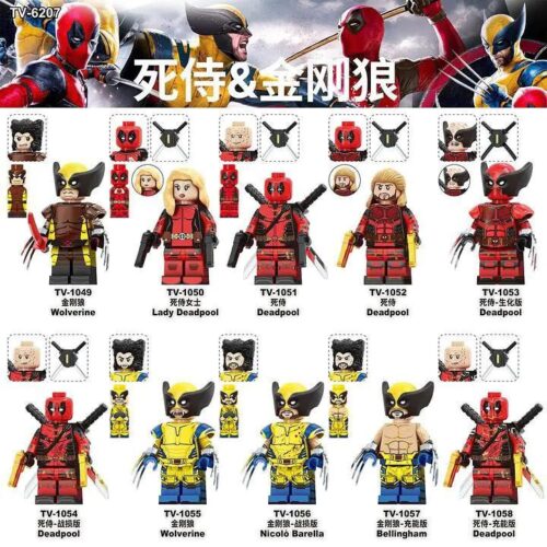 figure TV TV1054 Deadpool & Wolverine, 10 nhân vật Marvel, phiên bản chiến tranh, đồ chơi lắp ghép cho bé trai 14 tuổi, giá tốt