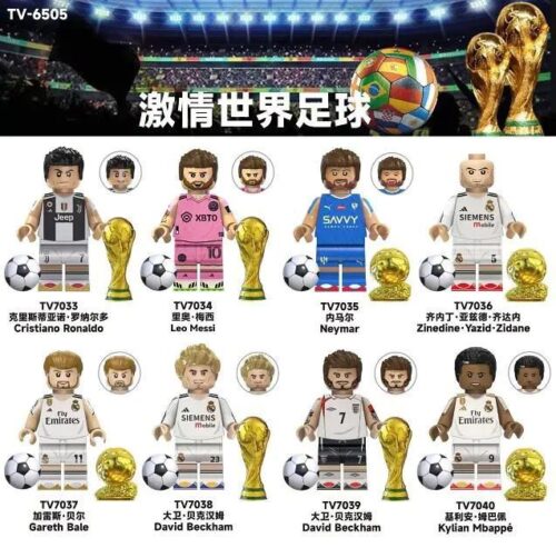 Bộ Lắp Ghép Mô Hình Cầu Thủ Bóng Đá Thế Giới TV TV7035, 8 Mô Hình Cầu Thủ Bóng Đá, Đồ Chơi Lắp Ghép Cho Bé Trai 6 Tuổi, Giá Tốt