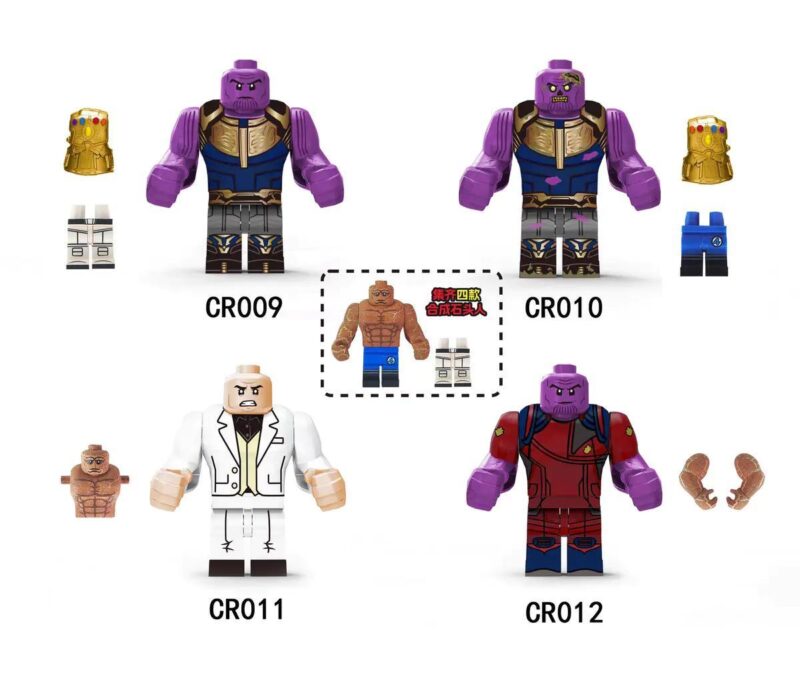 Bộ 4 Minifigure Thanos, Kingpin, Sandman và Iron Man - Đồ chơi lắp ráp Marvel cho bé trai 6 tuổi