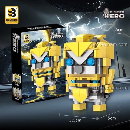 Đồ chơi mô hình Bumblebee United Creative JKC7638, mô tả kích thước chi tiết cho bé trai 6 tuổi.