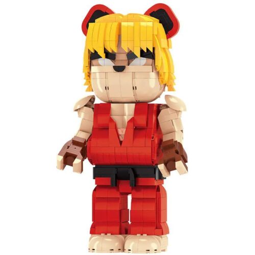 Ảnh chính diện đồ chơi mô hình Gấu Robot Ken Wangao 188018, nhân vật Ken trong game Street Fighter, phù hợp cho con trai 6 tuổi.