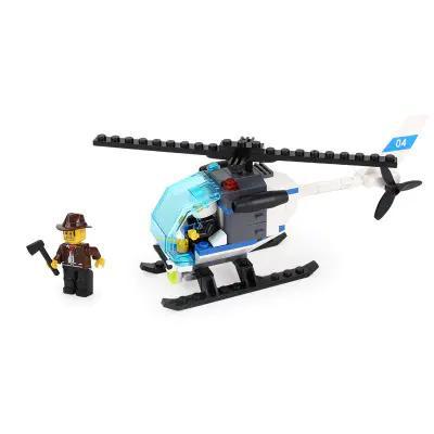 Mô hình trực thăng tuần tra cảnh sát WANGE 26017 với minifigure cảnh sát, đồ chơi lắp ghép cho bé trai 6 tuổi, chi tiết cao, giá tốt