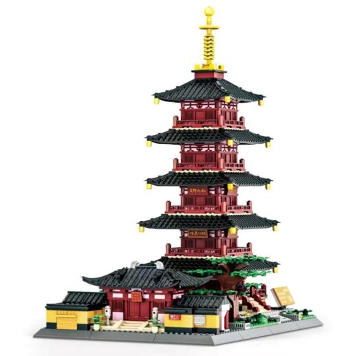 Bộ lắp ghép Chùa Hàn Sơn Wange 6235, mô hình kiến trúc cổ tinh xảo, đồ chơi mô hình cho bé trai và bé gái 6 tuổi, giá tốt