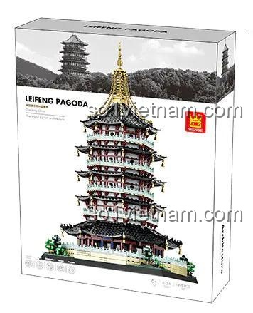 Hộp sản phẩm Bộ lắp ghép Tháp Lôi Phong WANGE 6236, Mô hình kiến trúc Trung Hoa 1498 chi tiết, Đồ chơi xây dựng cho bé 6 tuổi