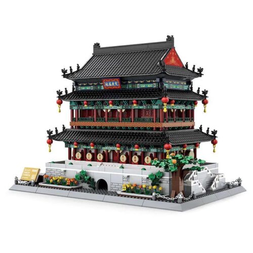 Bộ lắp ghép Lầu Trống Tây An WANGE 7214, mô hình kiến trúc cổ đại, 1872 mảnh ghép, đồ chơi giáo dục cho bé 6 tuổi, giá tốt