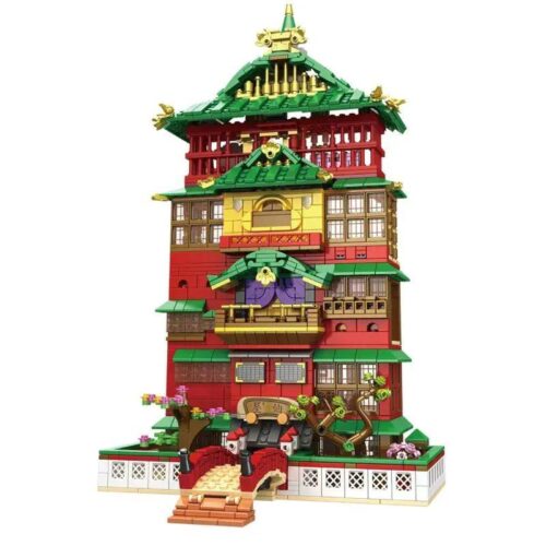 Ảnh mặt trước của bộ lắp ghép Nhà tắm Aburaya We Game Coming 66032, mô hình Vùng Đất Linh Hồn chi tiết dành cho người chơi 12+.