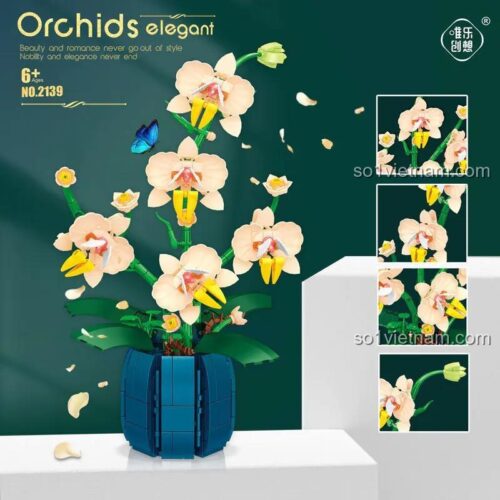 Chi tiết đồ chơi mô hình Hoa Lan Vàng Trang Trí Weile Chuangxiang 2139, chất lượng cao, giá tốt.