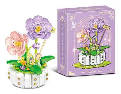 Chậu Lan Tím 468 mảnh, đồ chơi lắp ghép hoa lan tím, bộ đồ chơi hoa lan tím, đồ chơi trang trí nhà cửa, đồ chơi sáng tạo cho bé gái 6 tuổi, bộ lắp ráp hoa lan tím 唯乐创想 2140
