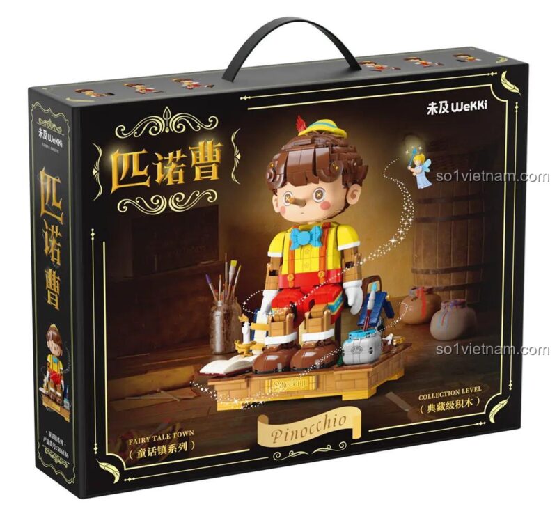 Hộp sản phẩm Wekki 506186 bộ lắp ghép Pinocchio, chất lượng cao, phù hợp bé trai 8 tuổi