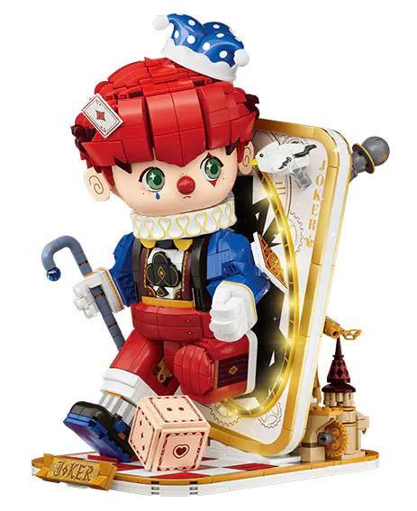 Mô hình chú hề Joker Poker Wekki 506187, đồ chơi lắp ghép cho bé 8 tuổi, có đèn LED, chi tiết cao, màu sắc rực rỡ