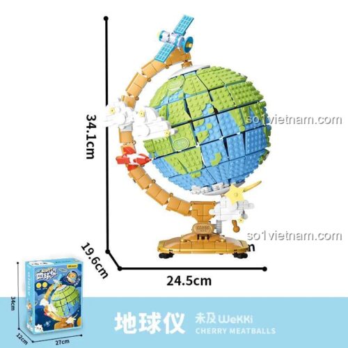Kích thước mô hình và hộp của bộ lắp ghép Trái Đất Wekki 506501