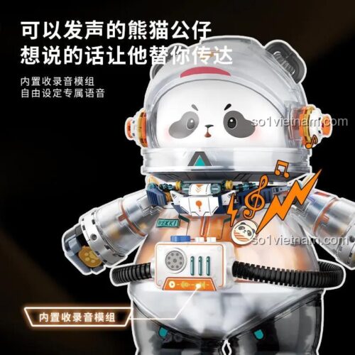 Gấu Trúc Phi Hành Gia Wekki 506508 có khả năng ghi âm giọng nói, đồ chơi sáng tạo cho bé