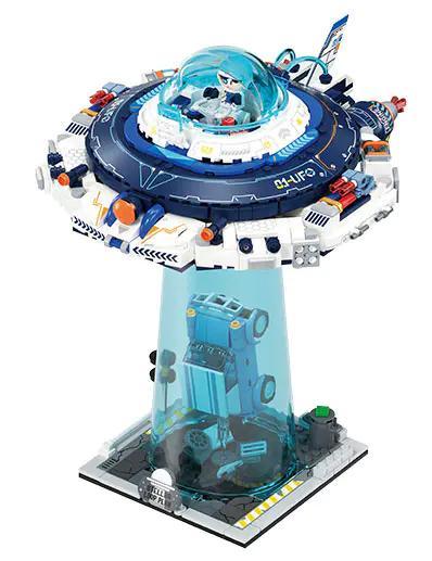 Bộ lắp ghép Đĩa bay UFO Wekki 506510 có đèn LED, chùm tia kéo độc đáo, phù hợp cho con trai 8 tuổi, giá tốt.