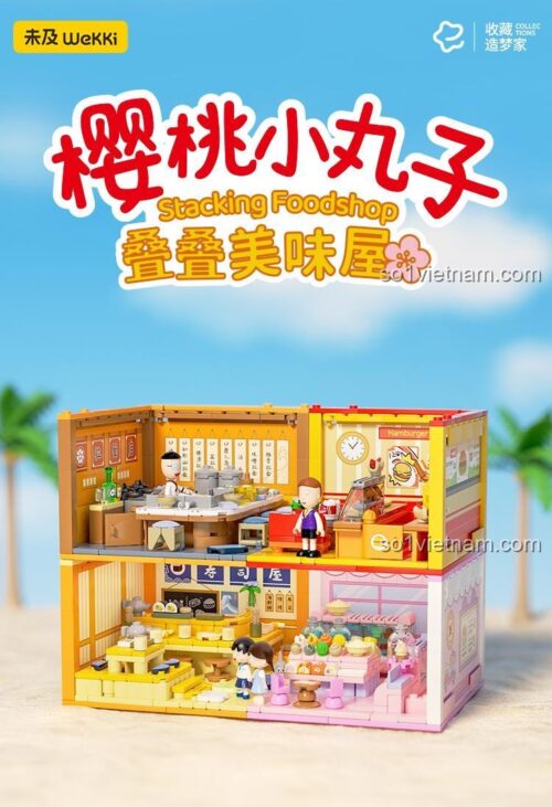 Hộp sản phẩm Wekki 516418 Maruo-kun's Ramen Shop, bộ đồ chơi xếp hình cho bé 6 tuổi