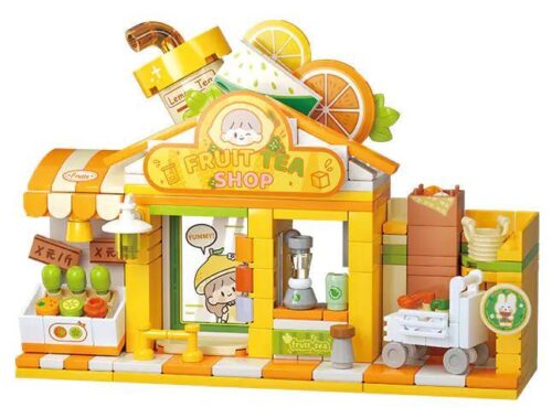 Bộ Lắp Ghép Cửa Hàng Trà Trái Cây "A Zhuo" 未及Wekki 516502 - Mô hình cửa hàng chi tiết cho bé gái 8 tuổi