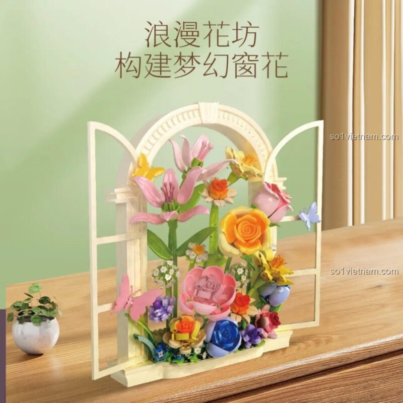 Sử dụng Bó hoa cửa sổ Wekki để trang trí bàn làm việc, tạo không gian lãng mạn và đầy cảm hứng.