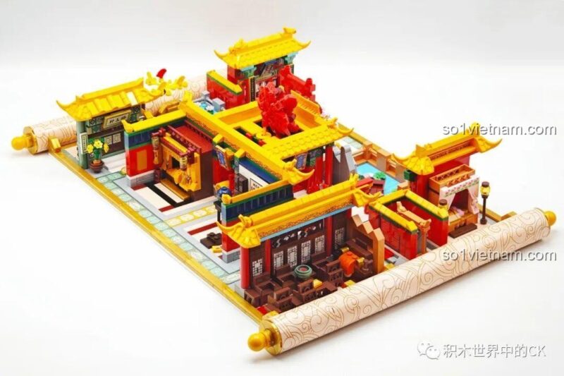 Mô hình cung điện của Wekki 518001 Trò chơi nhìn từ trên xuống, hiển thị rõ bố cục bàn cờ và các khu vực.